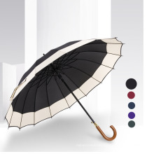 Stylish Good Quality 16ribs Non Folding J Handle Straight Umbrella